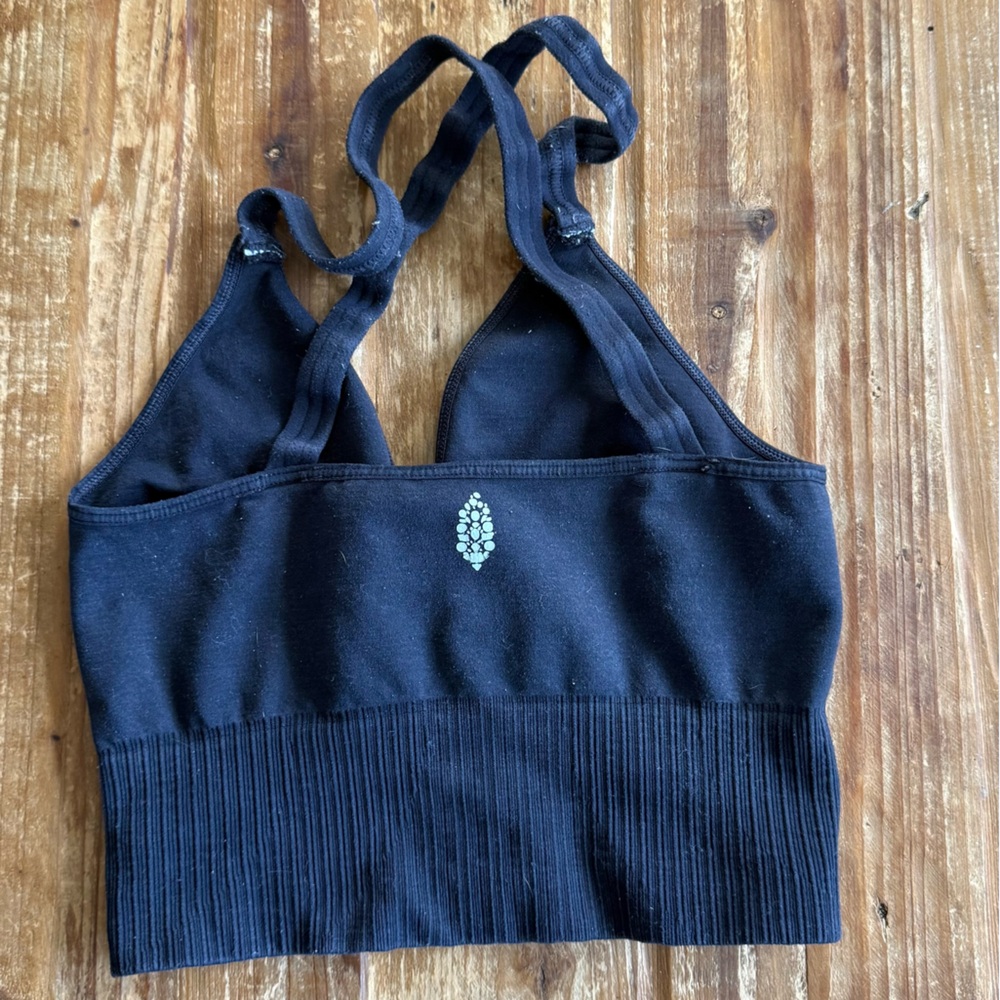 Free People seamless longline bralette in black - Picture 2 of 2
